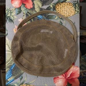 Small green mesh hand tote/ bag
